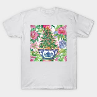 Christmas tree in chinoiserie jar T-Shirt